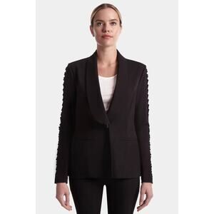 Capsule121 Womens XS Black Gaze Blazer Jacket Cut Out Stretch Career Chic OS36-3